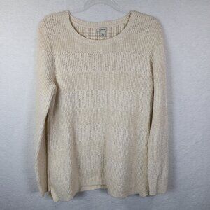 LL Bean Women's Knit Pullover Sweater 100% Cotton Scoop Neck Large